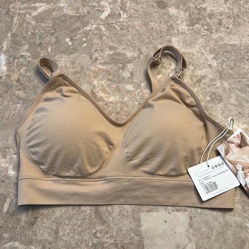 Nursing and Pumping Bra Nude